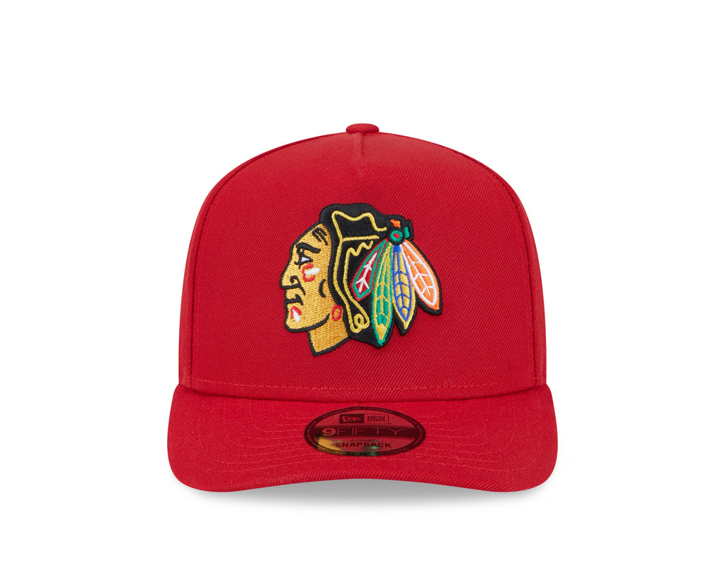 Chicago Blackhawks NHL New Era Men Red 9FIfty A-Frame Snapback product image 4, provided for visual reference and product