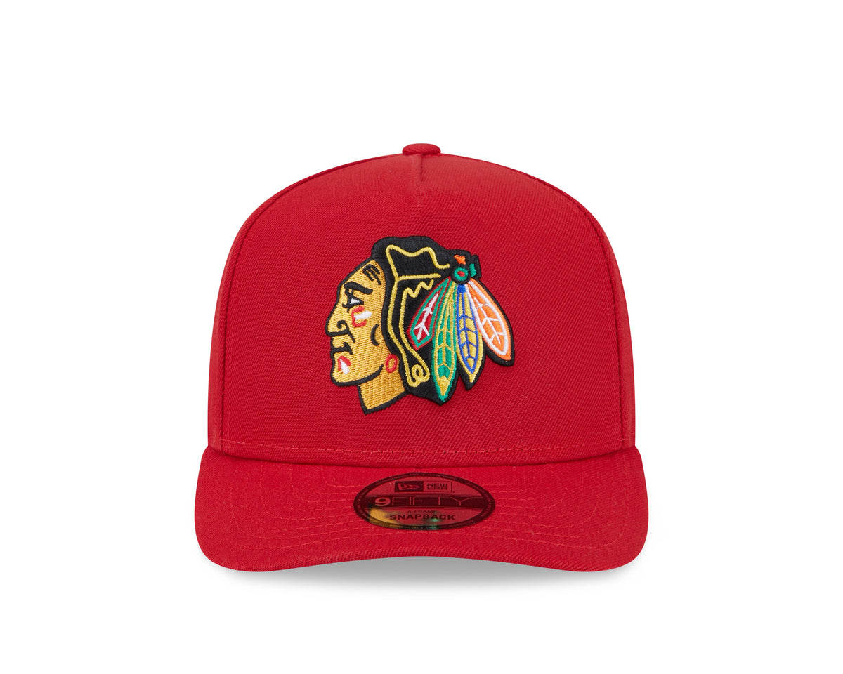 Chicago Blackhawks NHL New Era Men Red 9FIfty A-Frame Snapback product image 4, provided for visual reference and product