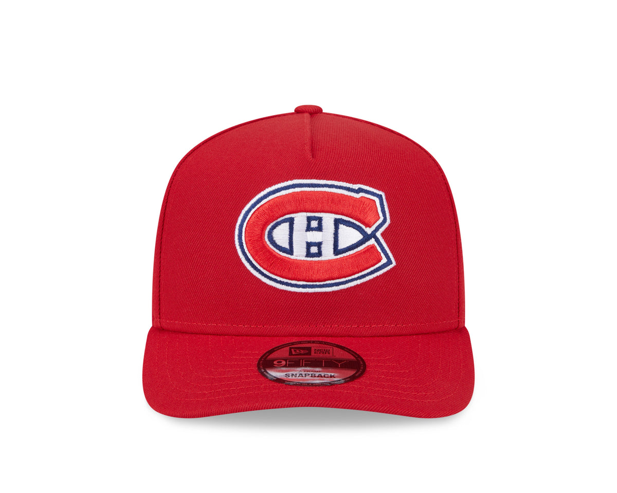 Montreal Canadiens NHL New Era Men Red 9Fifty A-Frame Snapback product image 3, provided for visual reference and product