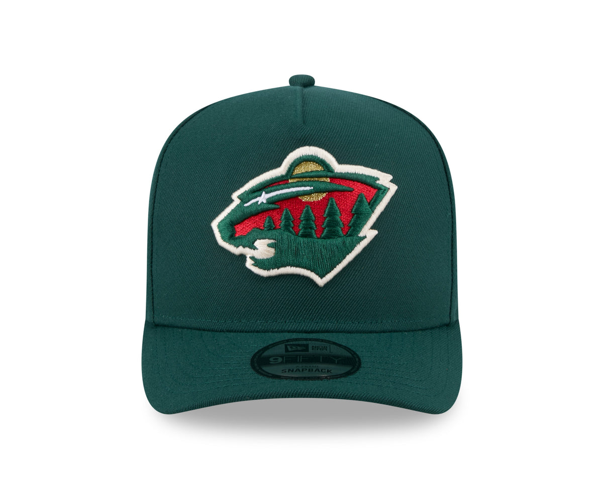 Minnesota Wild NHL New Era Men Green 9FIfty A-Frame Snapback product image 6, provided for visual reference and product