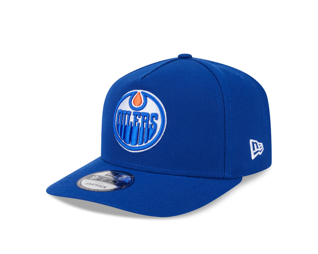 Edmonton Oilers NHL New Era Men Royal 9FIfty A-Frame Snapback Hat product image 1, provided for visual reference and product