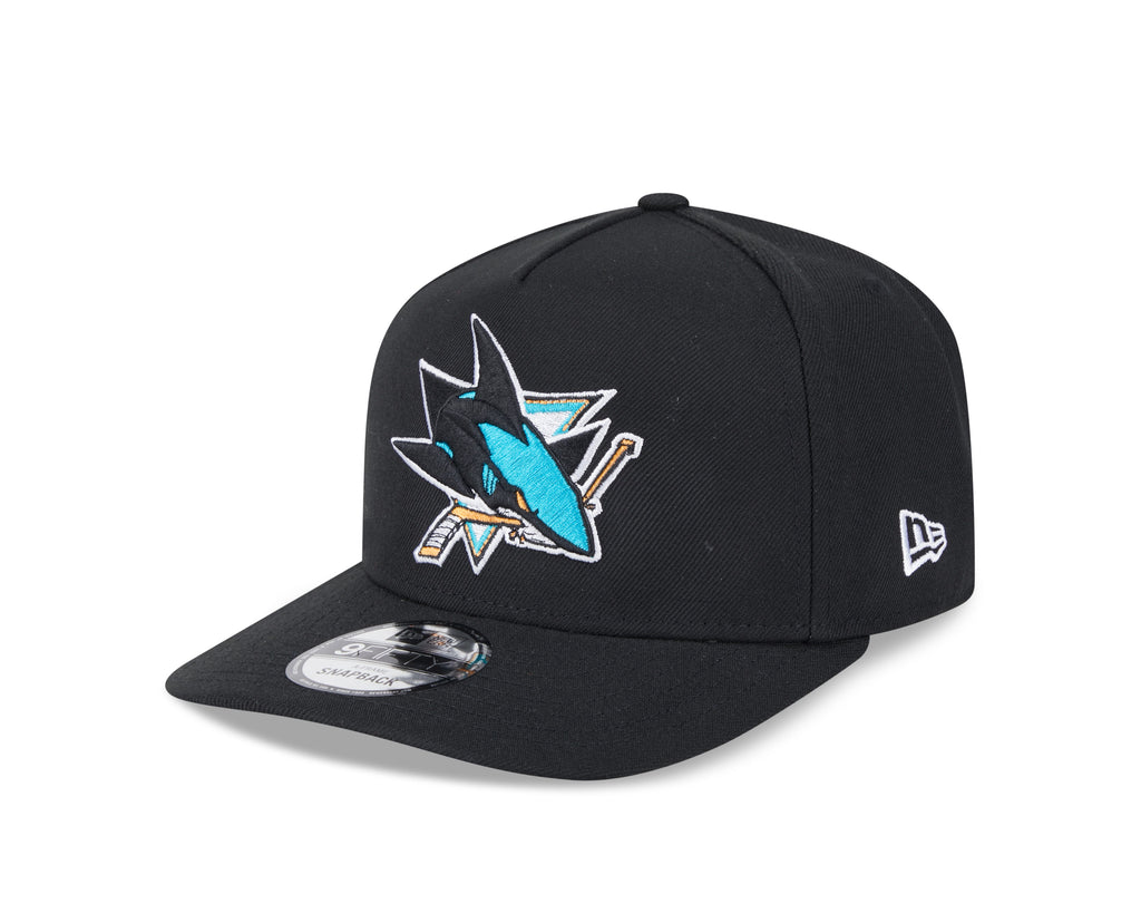 San Jose Sharks NHL New Era Men Black 9Fifty A-Frame Snapback product image 1, provided for visual reference and product