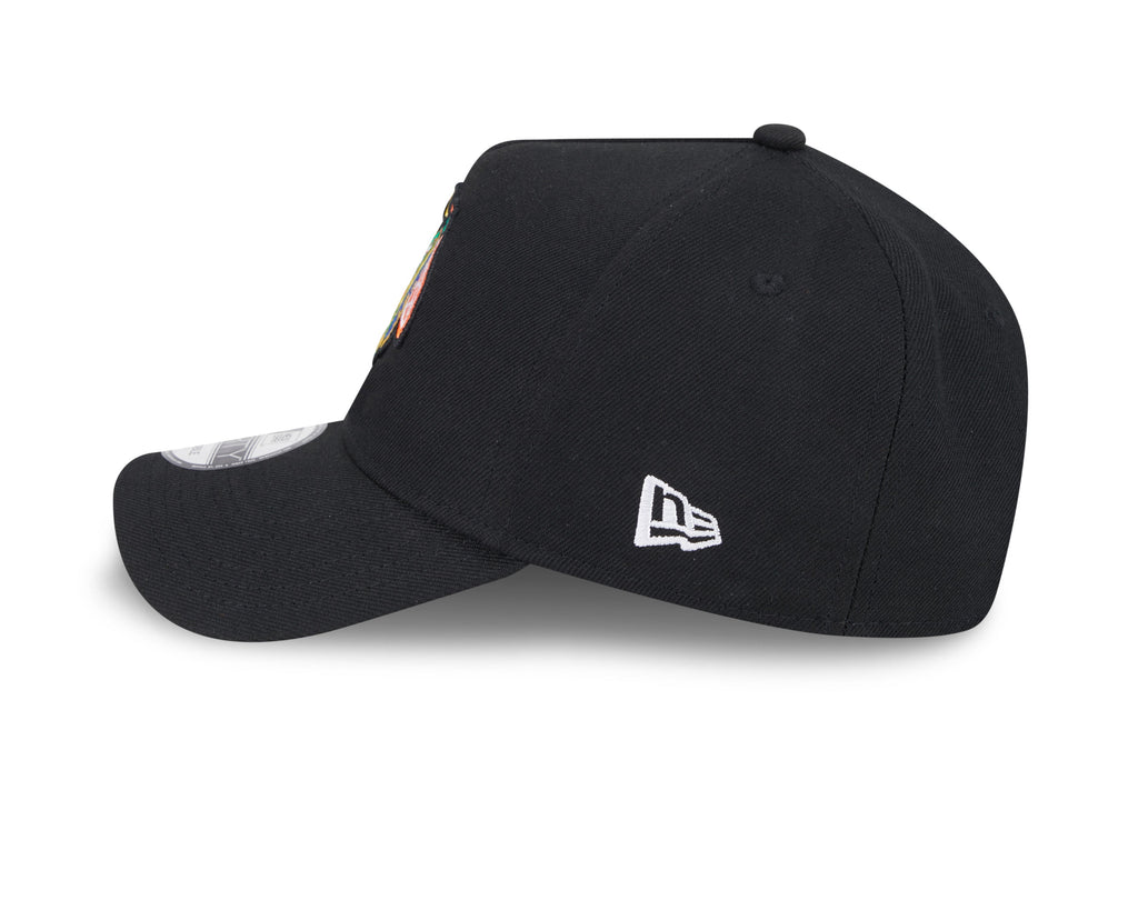 Chicago Blackhawks NHL New Era Men Black 9Forty A-Frame Snapback product image 4, provided for visual reference and product