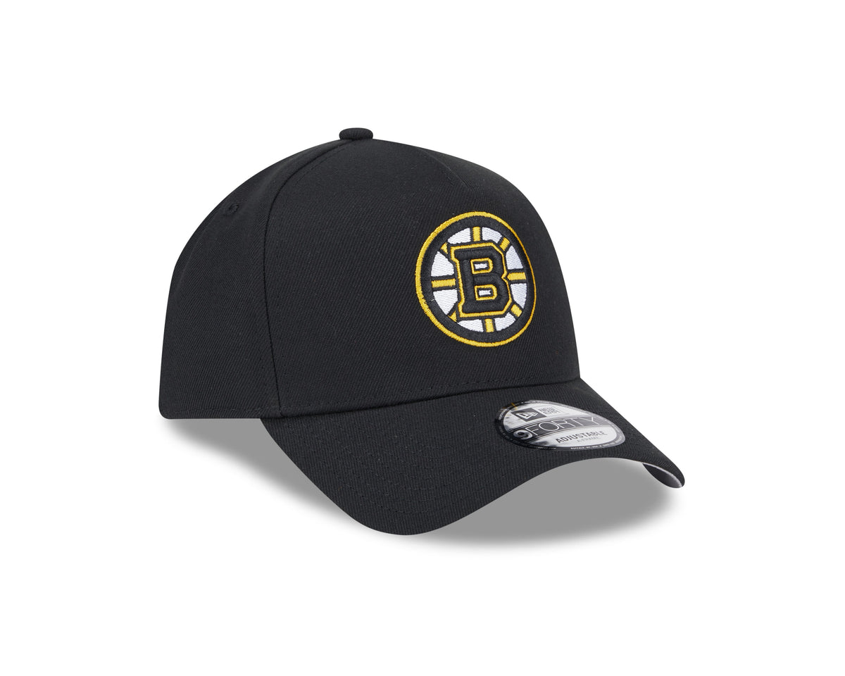 Boston Bruins NHL New Era Men Black 9Forty A-Frame Snapback product image 6, provided for visual reference and product