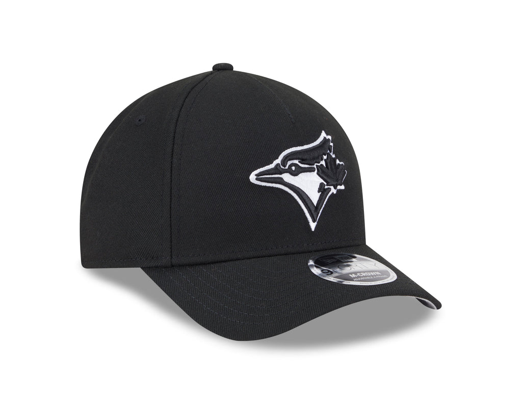 Toronto Blue Jays MLB New Era Men Black White 9Forty M-Crown Adjustable A-Frame Hat product image 6, provided for visual
