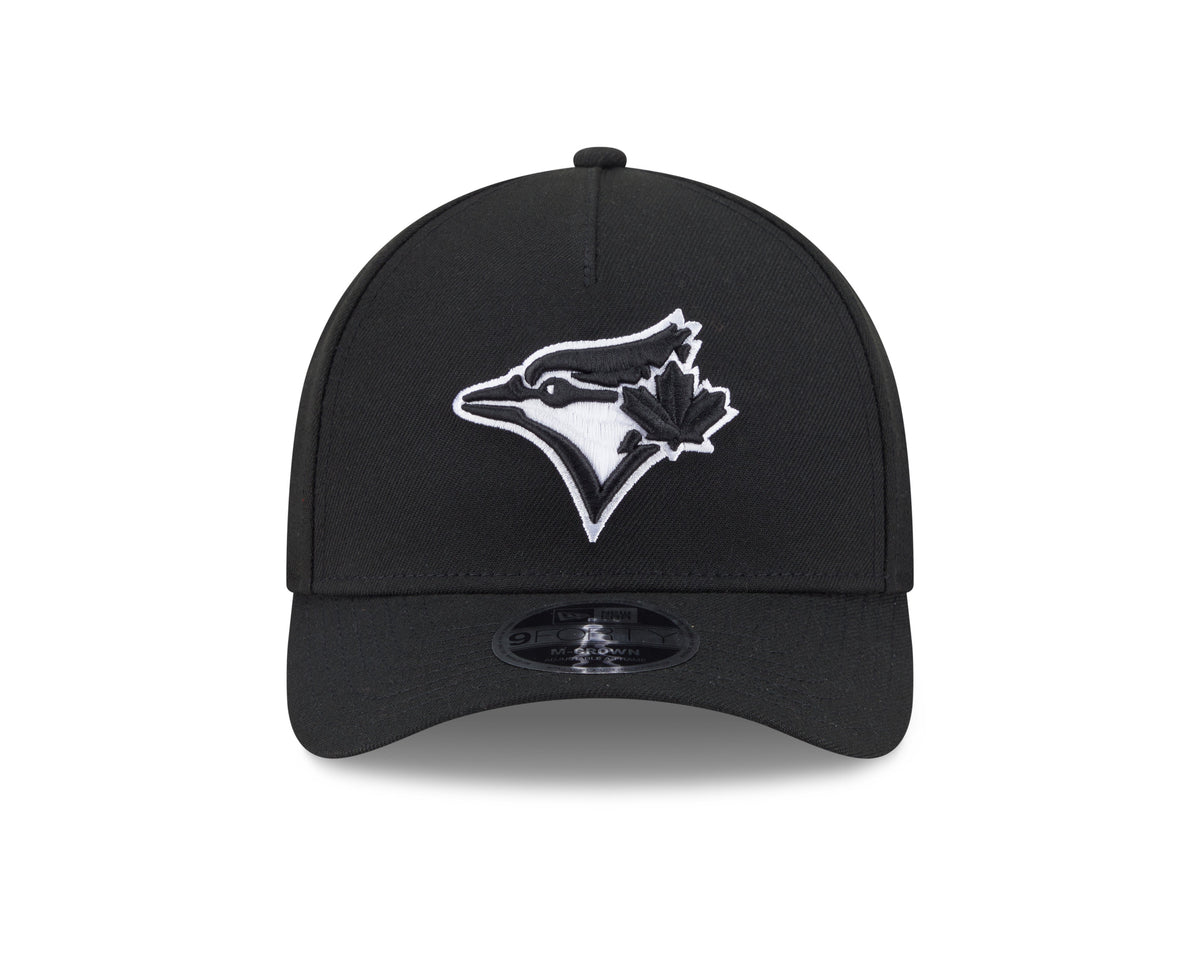 Toronto Blue Jays MLB New Era Men Black White 9Forty M-Crown Adjustable A-Frame Hat product image 7, provided for visual