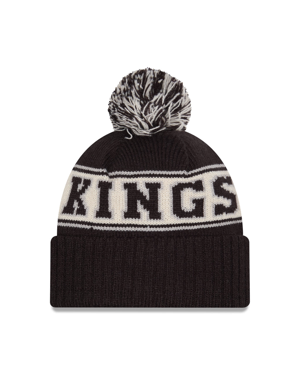 Los Angeles Kings NHL New Era Men Black Retro Knit Pom Hat product image 2, provided for visual reference and product detail
