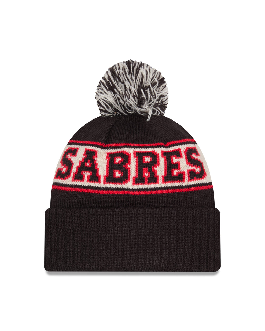 Buffalo Sabres NHL New Era Men Black Alternative Knit Pom Hat product image 2, provided for visual reference and product