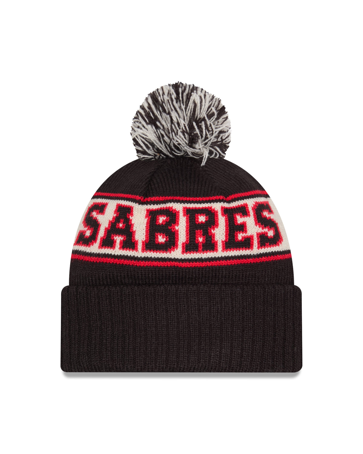 Buffalo Sabres NHL New Era Men Black Alternative Knit Pom Hat product image 2, provided for visual reference and product