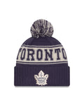 Toronto Maple Leafs NHL New Era Men Navy Retro Knit Pom Hat product image 1, provided for visual reference and product