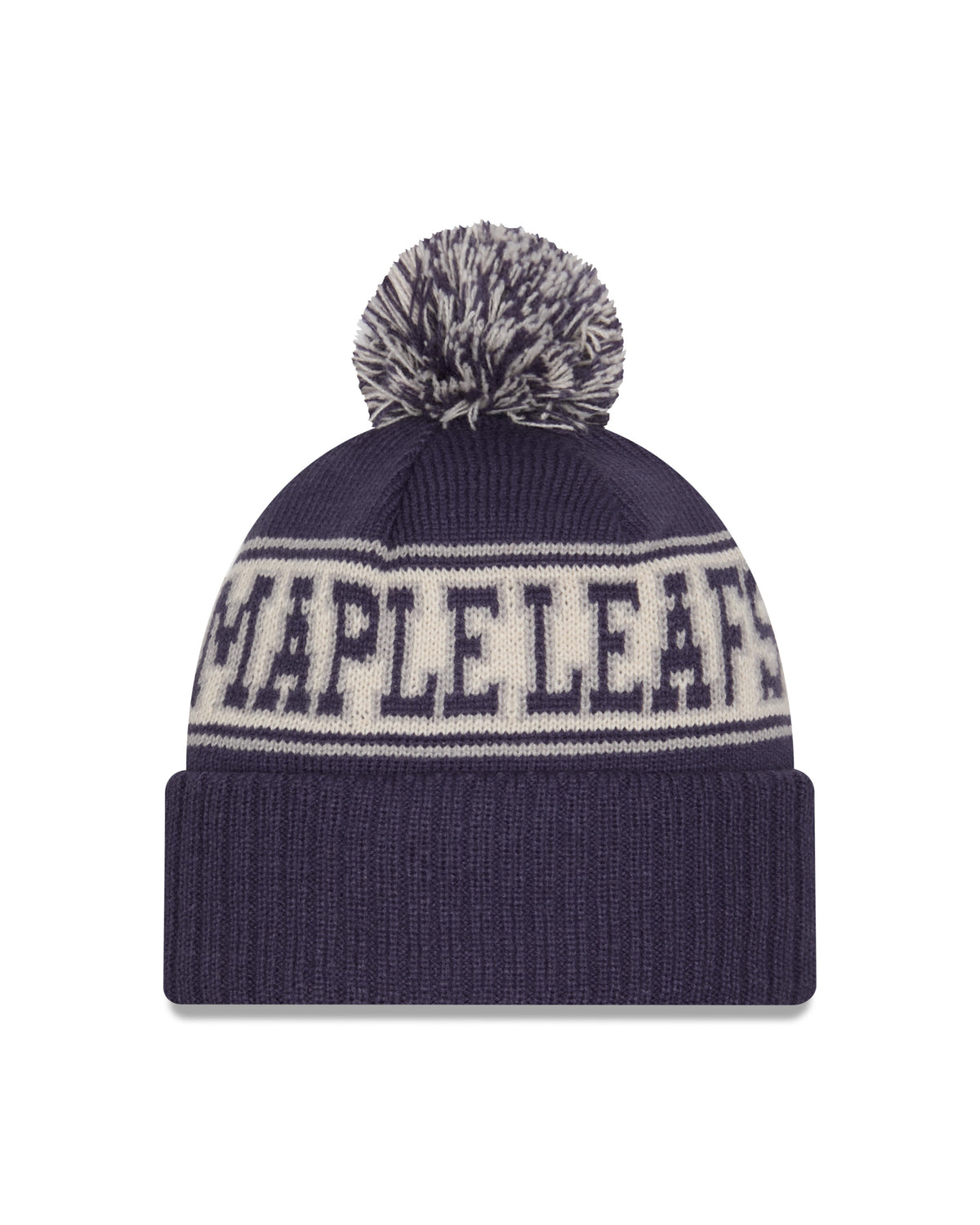 Toronto Maple Leafs NHL New Era Men Navy Retro Knit Pom Hat product image 2, provided for visual reference and product