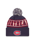 Montreal Canadiens NHL New Era Men Navy Retro Knit Pom Hat product image 1, provided for visual reference and product detail