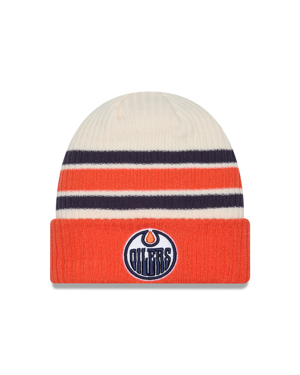Edmonton Oilers NHL New Era Men Vintage Beanie Knit Hat product image 1, provided for visual reference and product detail