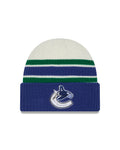 Vancouver Canucks NHL New Era Men Vintage Beanie Knit Hat product image 1, provided for visual reference and product detail