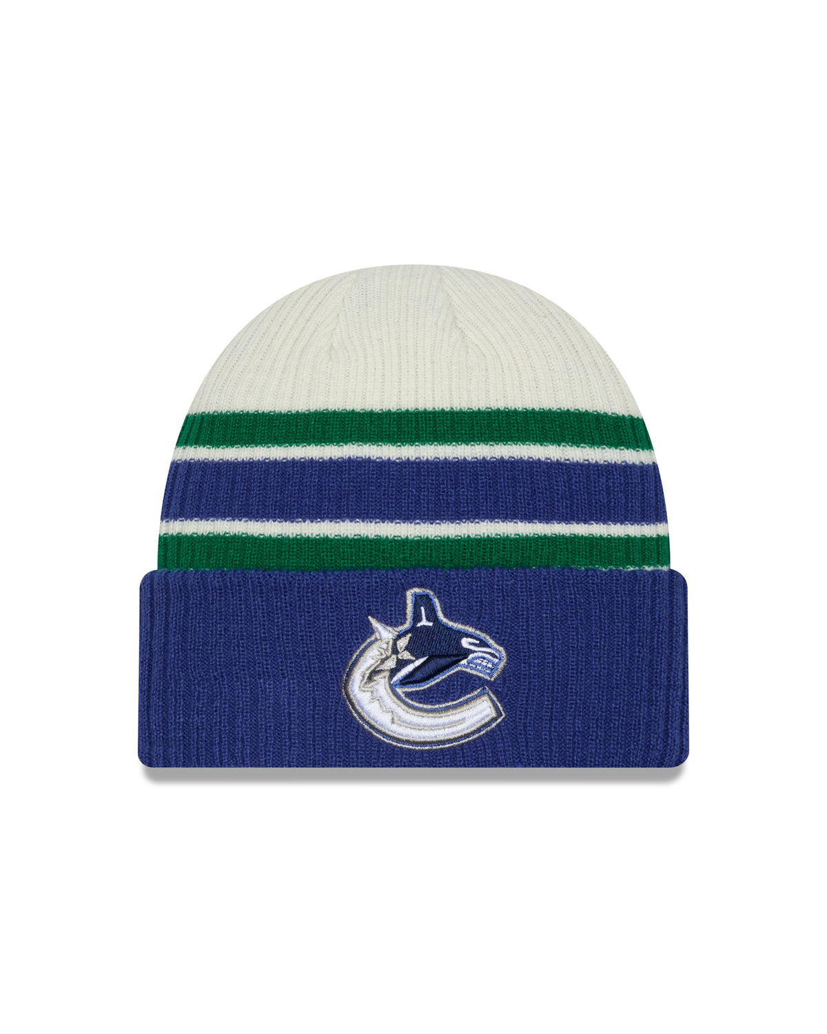 Vancouver Canucks NHL New Era Men Vintage Beanie Knit Hat product image 1, provided for visual reference and product detail