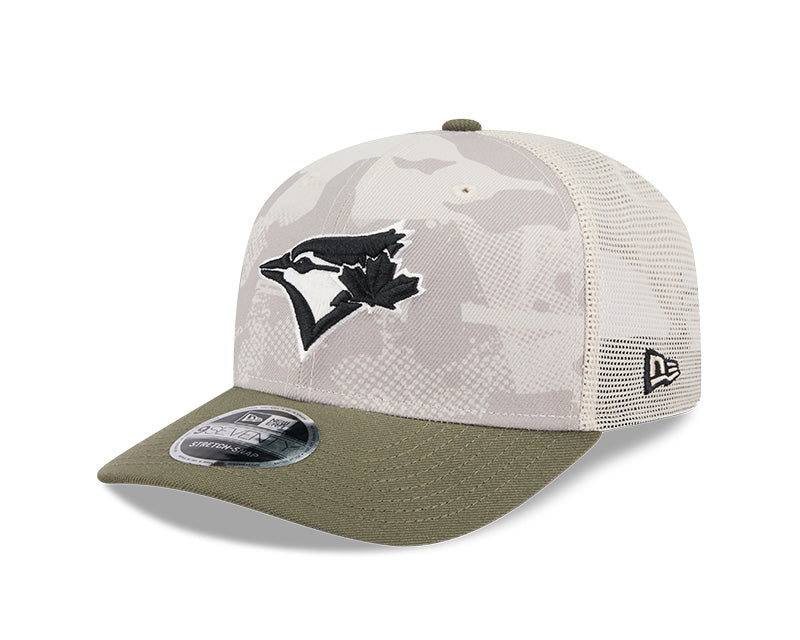 Toronto Blue Jays MLB New Era Men Camo 2-Tone 9Seventy Snapback Hat product image 2, provided for visual reference and