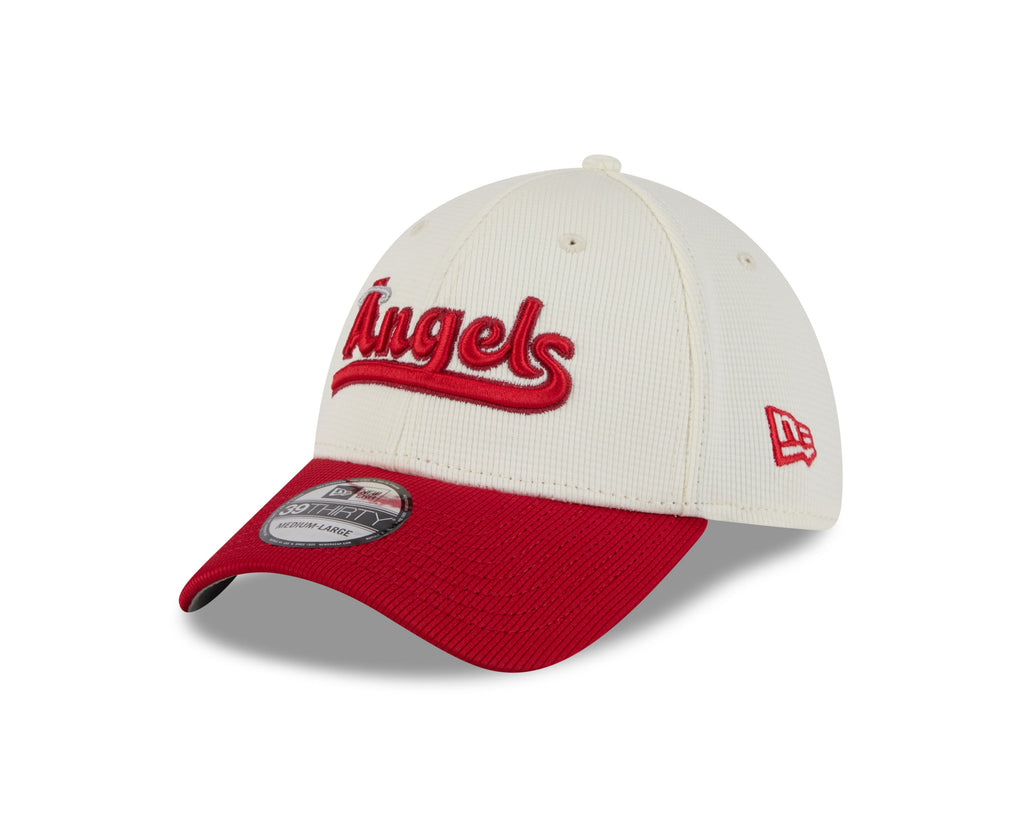 Anaheim Angels MLB New Era Men Beige/Red 39Thirty 2022 City Connect Stretch Fit Hat product image 1, provided for visual
