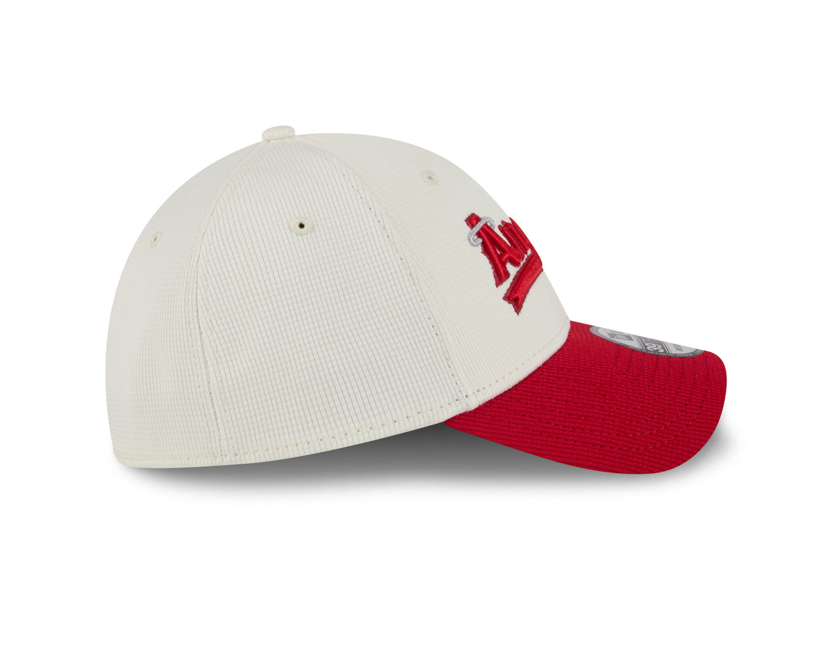 Anaheim Angels MLB New Era Men Beige/Red 39Thirty 2022 City Connect Stretch Fit Hat product image 4, provided for visual