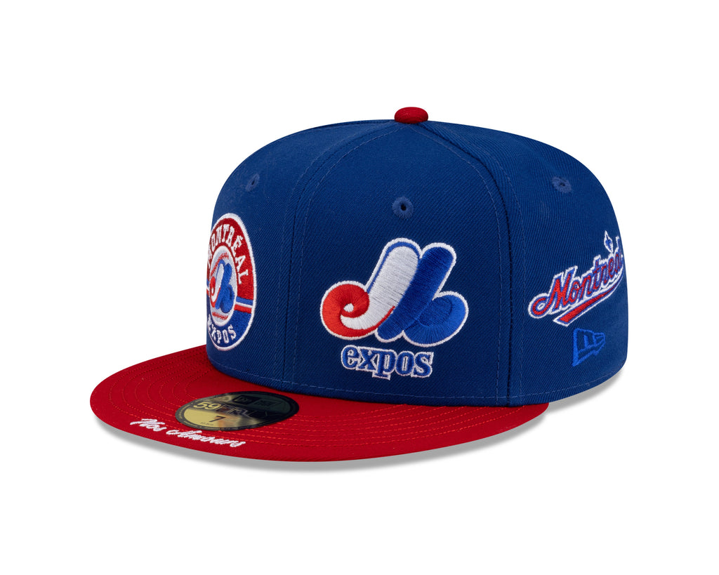 Montreal Expos MLB New Era Men Royal Blue/Red 59Fifty Cooperstown All Over Patch Pride Fitted Hat product image 1, provided