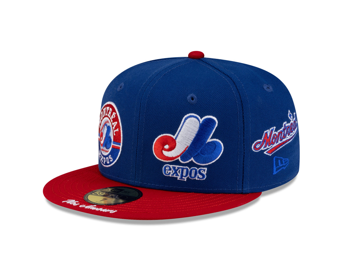 Montreal Expos MLB New Era Men Royal Blue/Red 59Fifty Cooperstown All Over Patch Pride Fitted Hat product image 1, provided