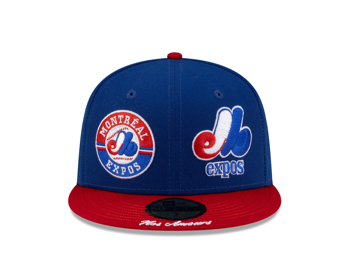 Montreal Expos MLB New Era Men Royal Blue/Red 59Fifty Cooperstown All Over Patch Pride Fitted Hat product image 3, provided