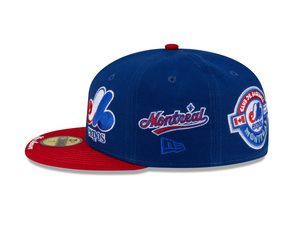 Montreal Expos MLB New Era Men Royal Blue/Red 59Fifty Cooperstown All Over Patch Pride Fitted Hat product image 5, provided