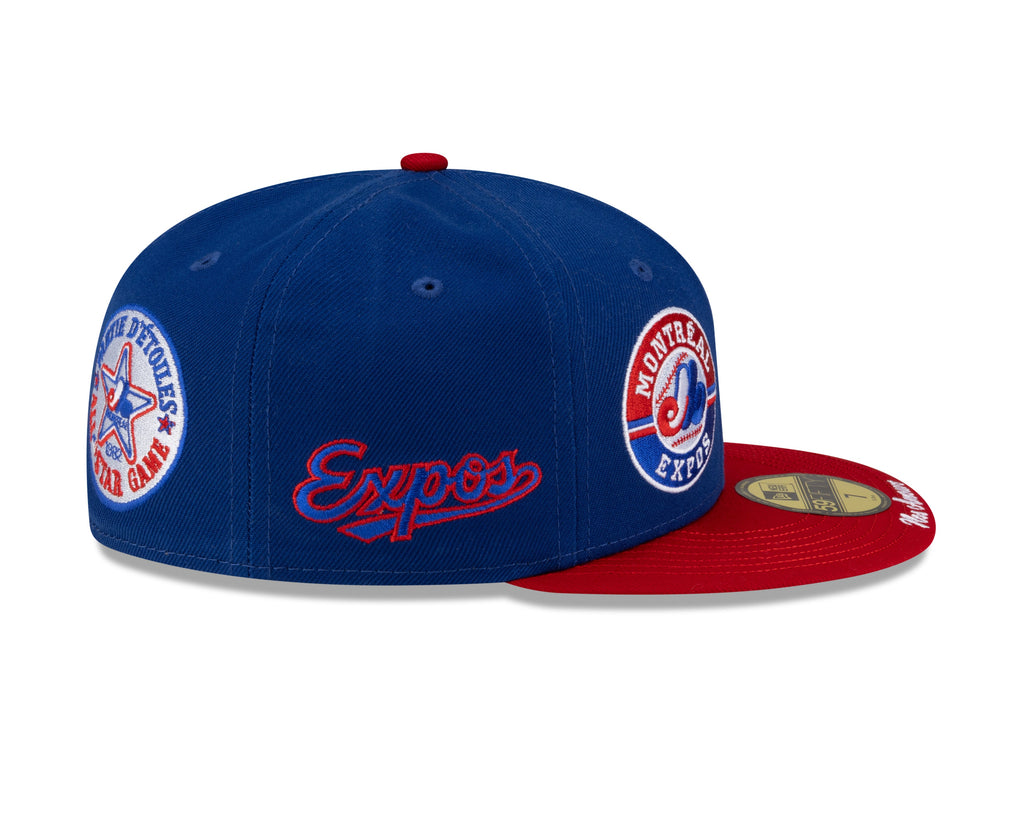 Montreal Expos MLB New Era Men Royal Blue/Red 59Fifty Cooperstown All Over Patch Pride Fitted Hat product image 6, provided