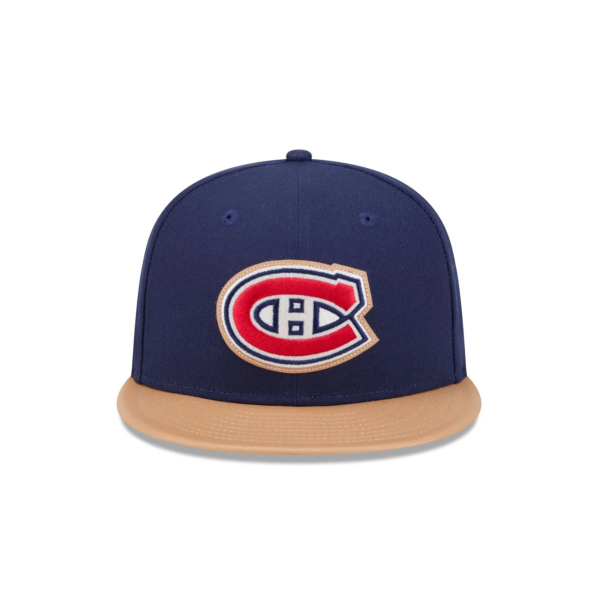 Montreal Canadiens NHL New Era Men Royal Blue/Beige 59Fifty Leather Fitted Hat product image 4, provided for visual