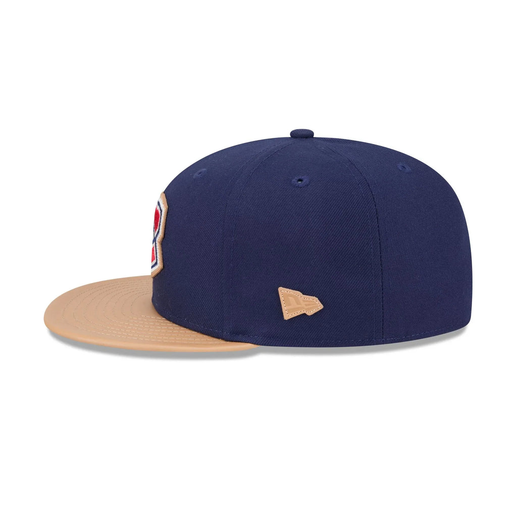 Montreal Canadiens NHL New Era Men Royal Blue/Beige 59Fifty Leather Fitted Hat product image 5, provided for visual