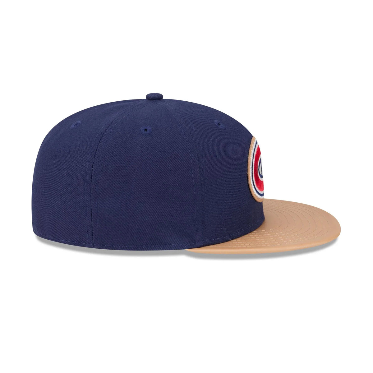 Montreal Canadiens NHL New Era Men Royal Blue/Beige 59Fifty Leather Fitted Hat product image 6, provided for visual