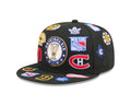 Original Six NHL New Era Men Black 9Fifty All Over Logo Snapback product image 1, provided for visual reference and product