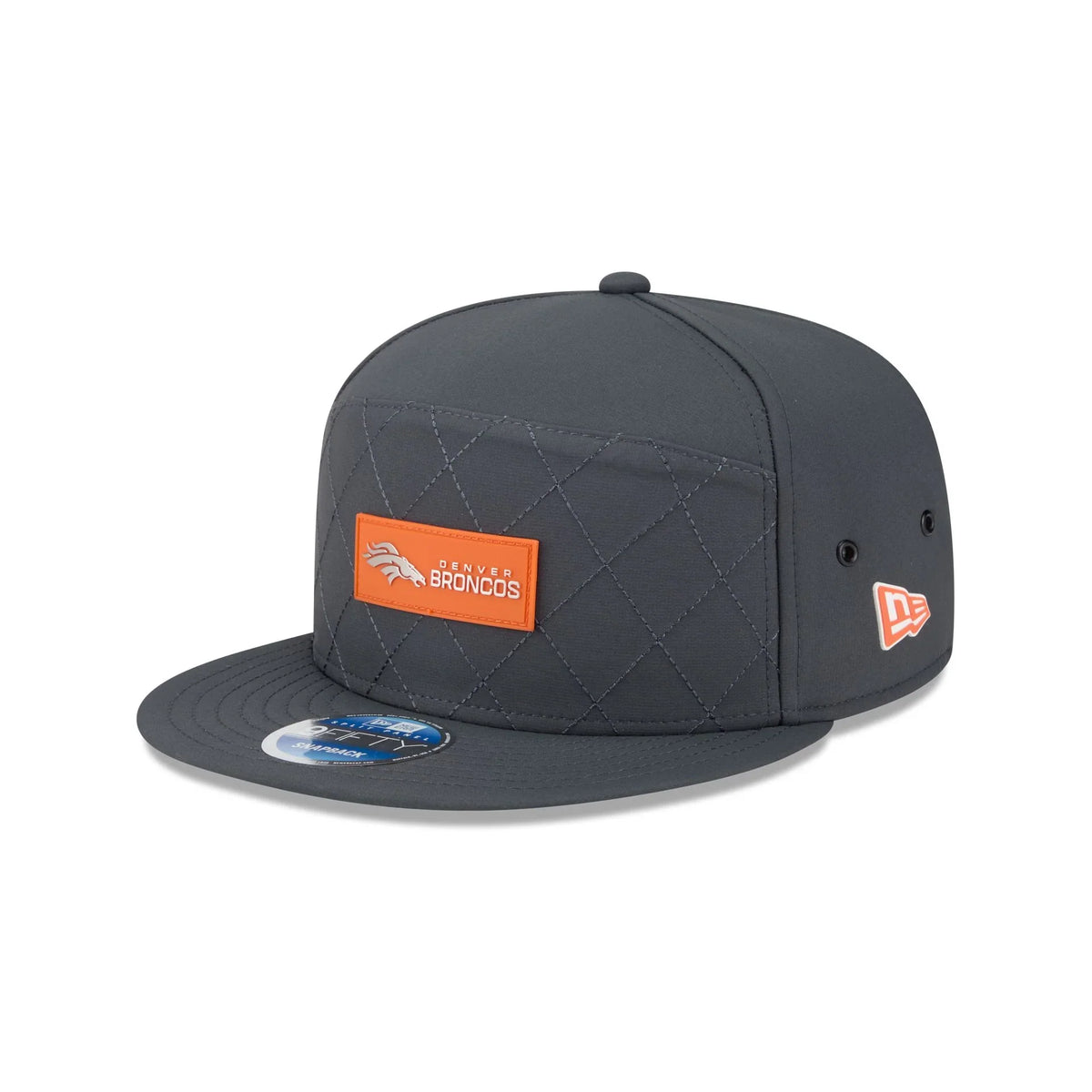 Denver Broncos NFL New Era Men Charcoal 9Fifty 2025 Sideline Split Panel Snapback product image 1, provided for visual