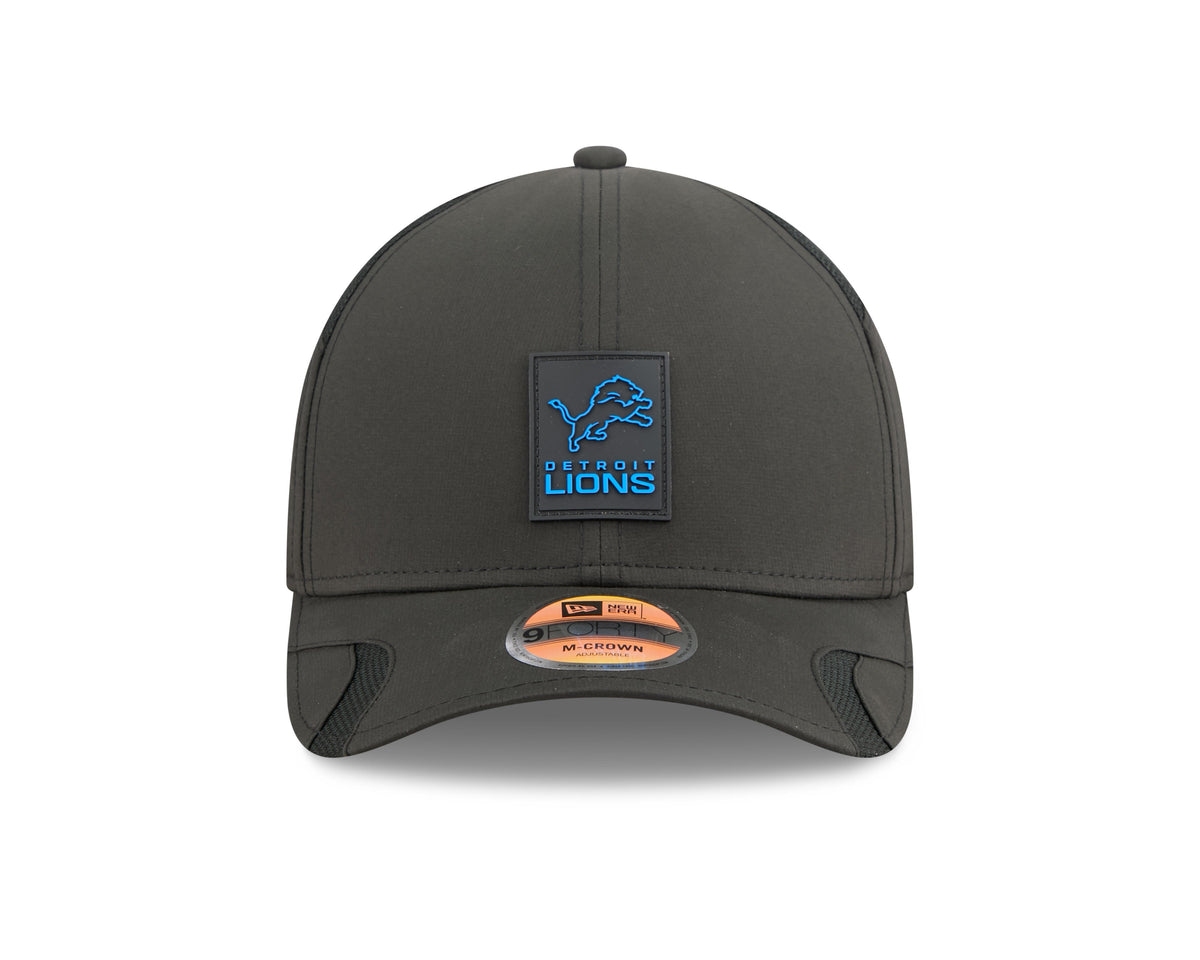 Detroit Lions NFL New Era Men Black 9Forty 2025 Sideline M-Crown Snapback product image 7, provided for visual reference and