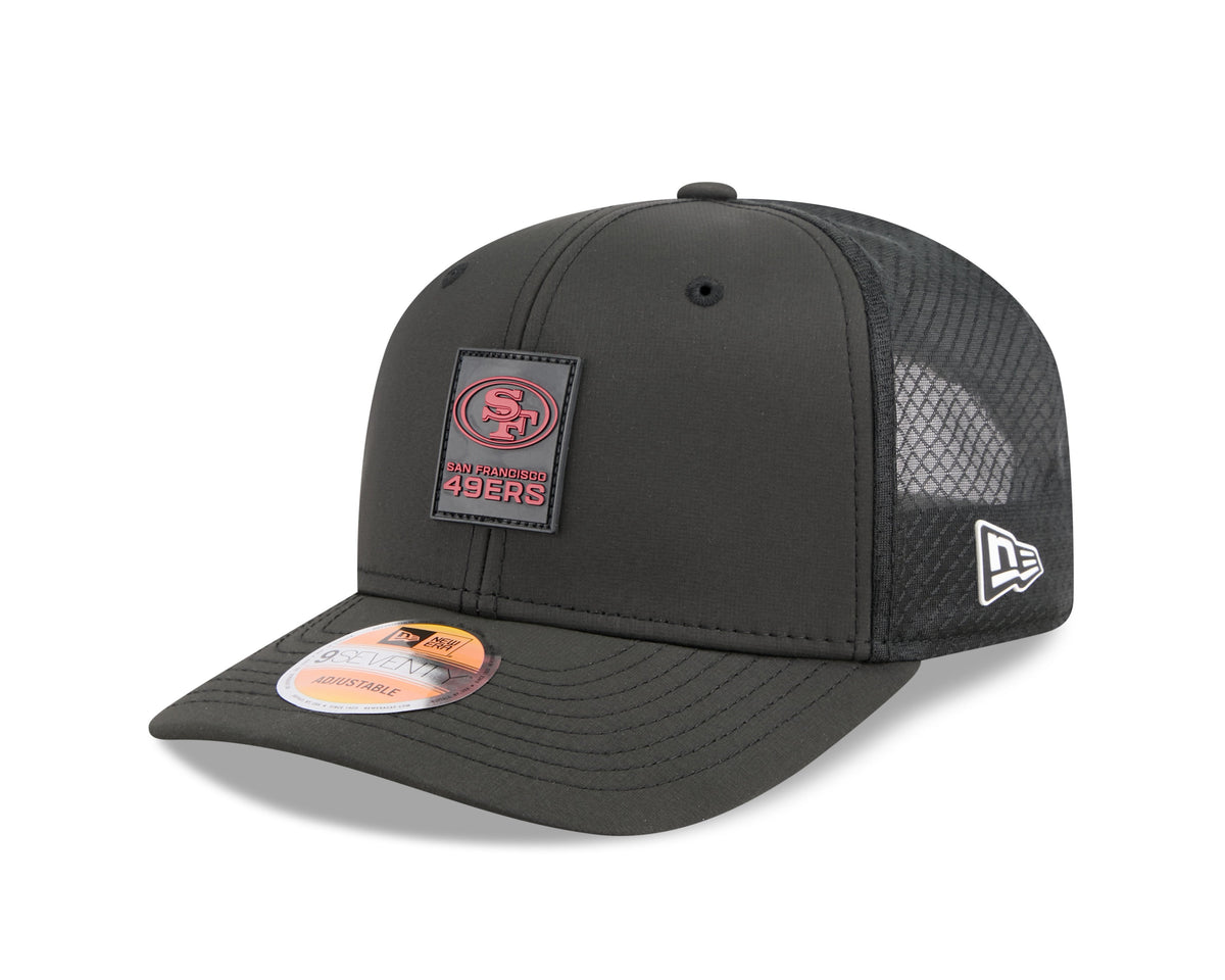 San Francisco 49ers NFL New Era Men Black Charcoal 9Seventy 2025 Sideline Hot Weather Trucker Snapback product image 1,