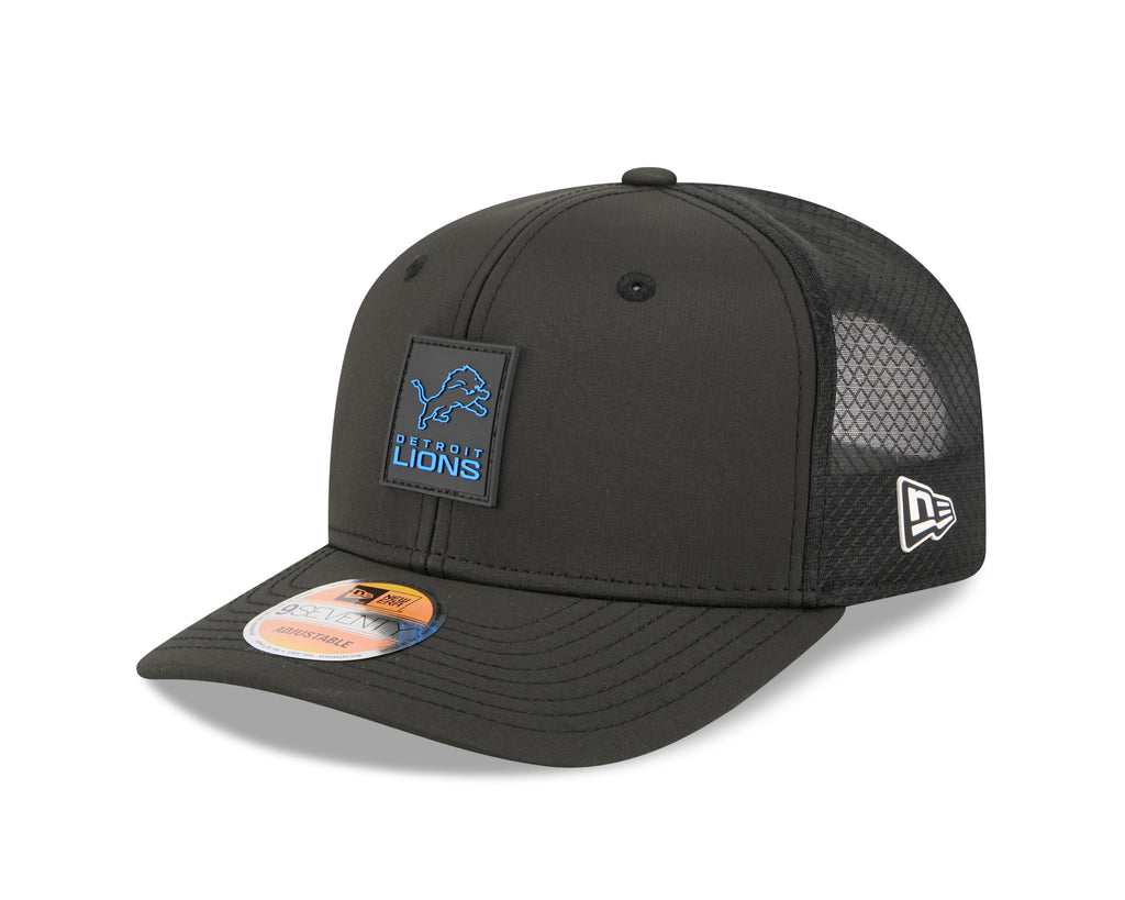 Detroit Lions NFL New Era Men Black 9Seventy 2025 Sideline Hot Weather Trucker Snapback product image 1, provided for visual