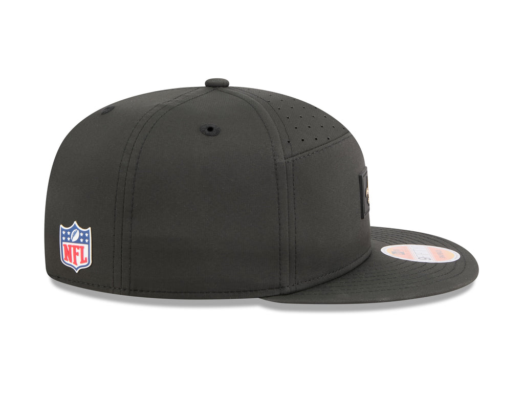 New Orleans Saints NFL New Era Men Black 9Fifty 2025 Sideline Hot Weather Split Panel Snapback product image 6, provided for
