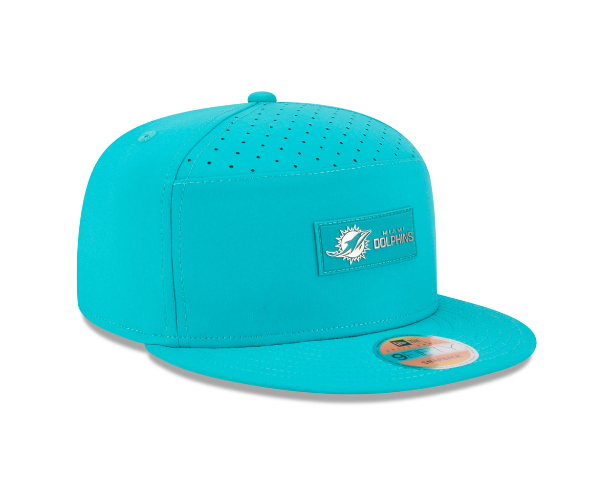 Miami Dolphins NFL New Era Men Teal 9Fifty 2025 Sideline Hot Weather Split Panel Snapback product image 5, provided for