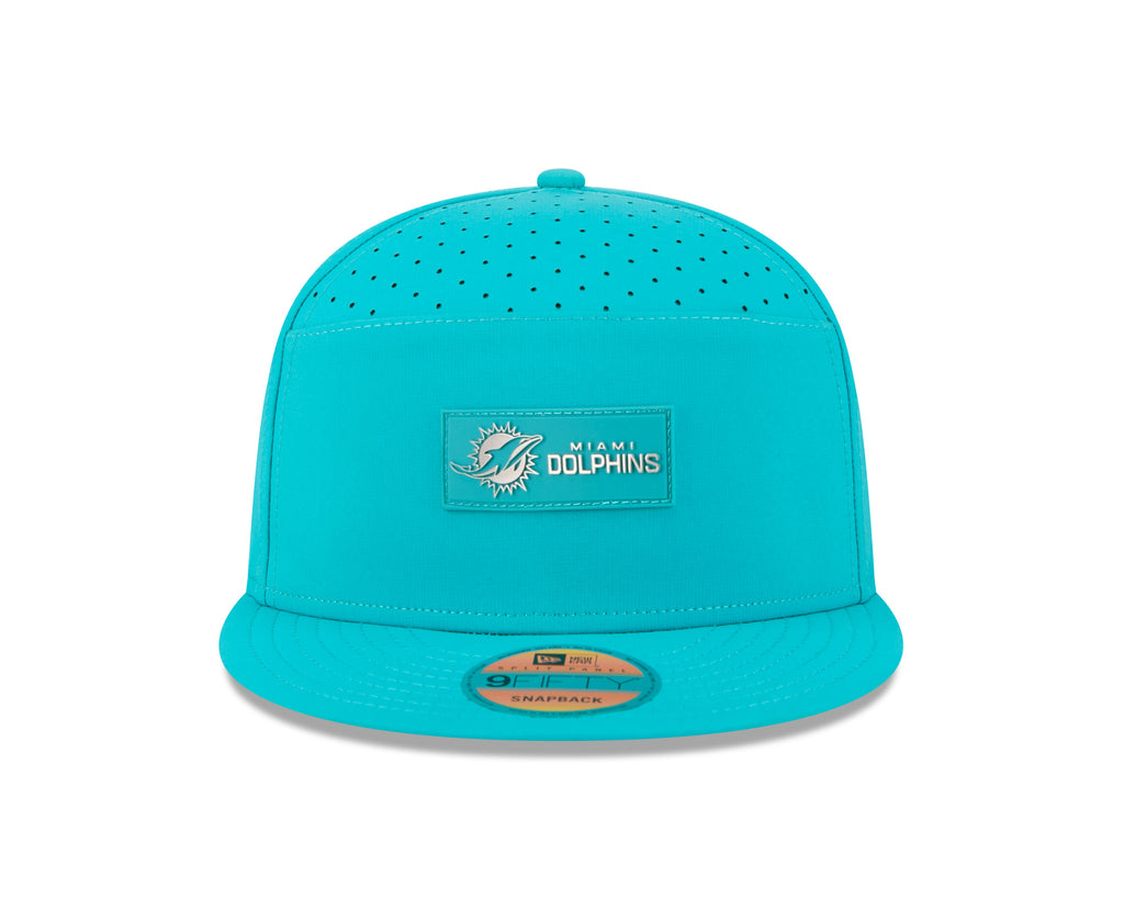 Miami Dolphins NFL New Era Men Teal 9Fifty 2025 Sideline Hot Weather Split Panel Snapback product image 6, provided for