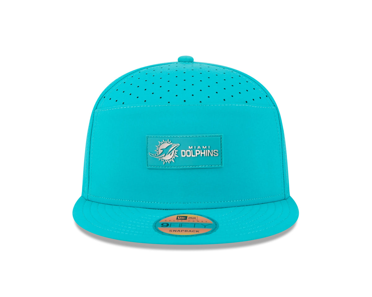 Miami Dolphins NFL New Era Men Teal 9Fifty 2025 Sideline Hot Weather Split Panel Snapback product image 6, provided for