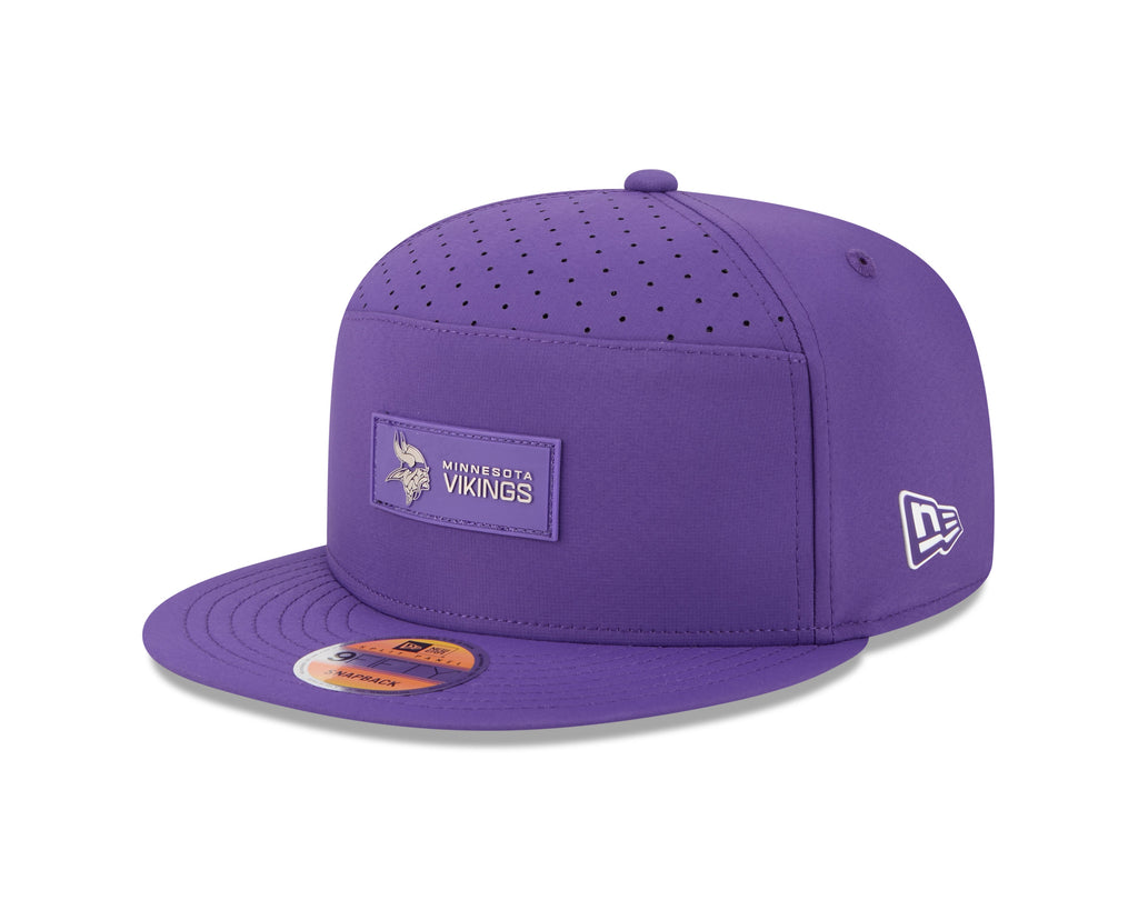 Minnesota Vikings NFL New Era Men Purple 9Fifty 2025 Sideline Hot Weather Split Panel Snapback product image 1, provided for