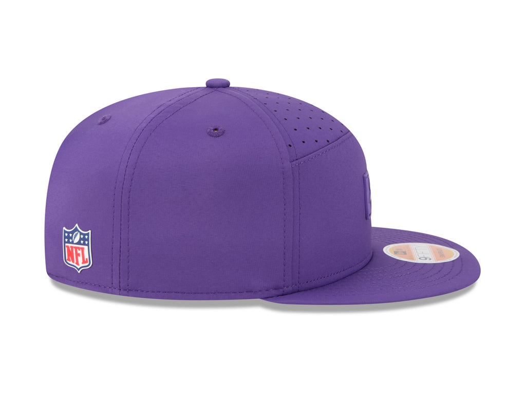 Minnesota Vikings NFL New Era Men Purple 9Fifty 2025 Sideline Hot Weather Split Panel Snapback product image 3, provided for