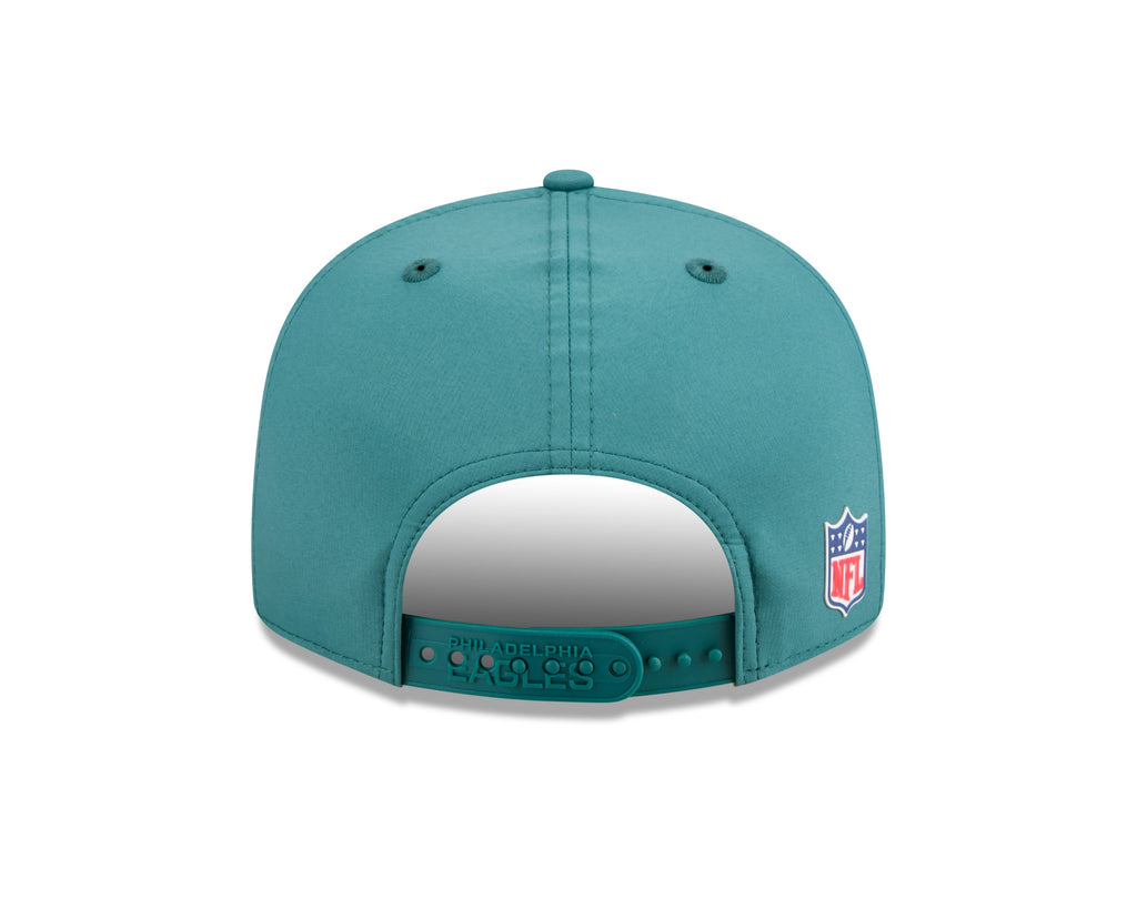 Philadelphia Eagles NFL New Era Men Green 9Fifty 2025 Sideline Hot Weather Split Panel Snapback product image 2, provided