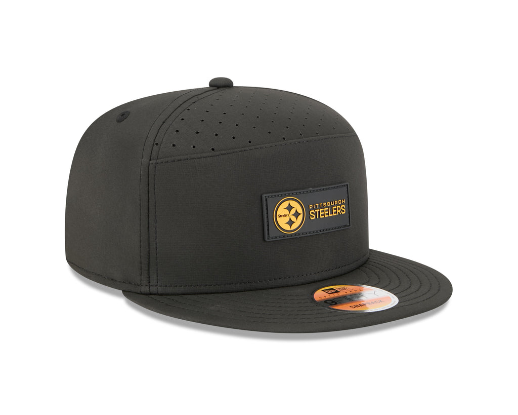 Pittsburgh Steelers NFL New Era Men Black 9Fifty 2025 Sideline Hot Weather Split Panel Snapback product image 7, provided