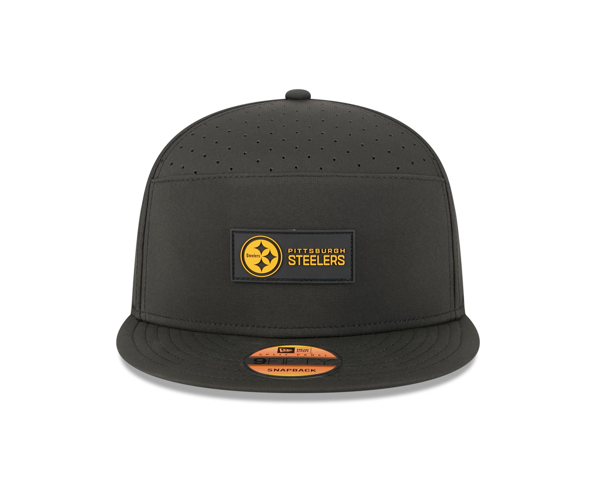 Pittsburgh Steelers NFL New Era Men Black 9Fifty 2025 Sideline Hot Weather Split Panel Snapback product image 3, provided