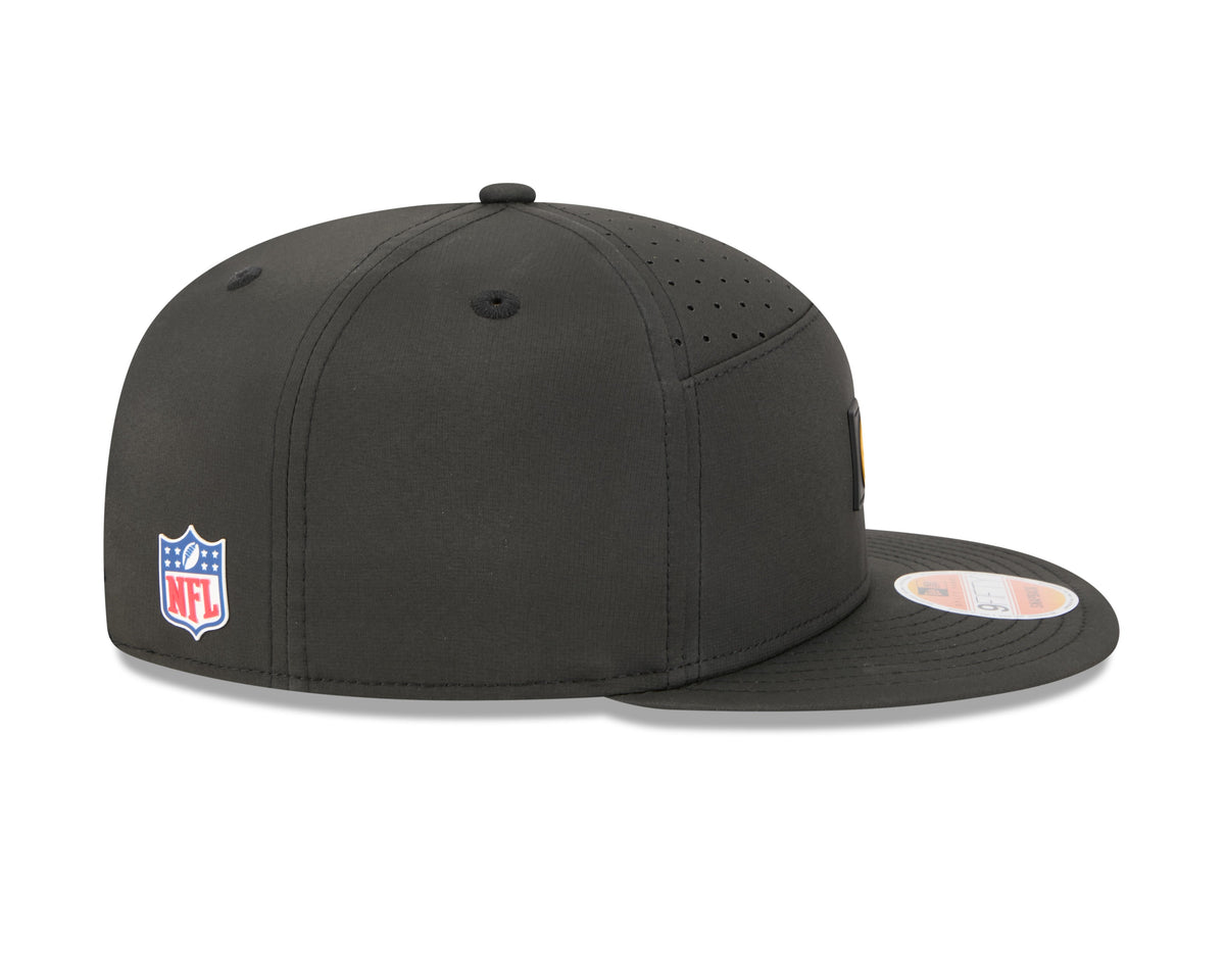 Pittsburgh Steelers NFL New Era Men Black 9Fifty 2025 Sideline Hot Weather Split Panel Snapback product image 5, provided