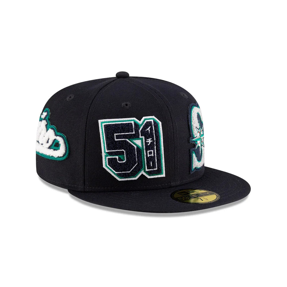 Ichiro Suzuki Hall Of Fame 2025 Seattle Mariners MLB New Era Men Navy 59Fifty Fitted Hat product image 1, provided for