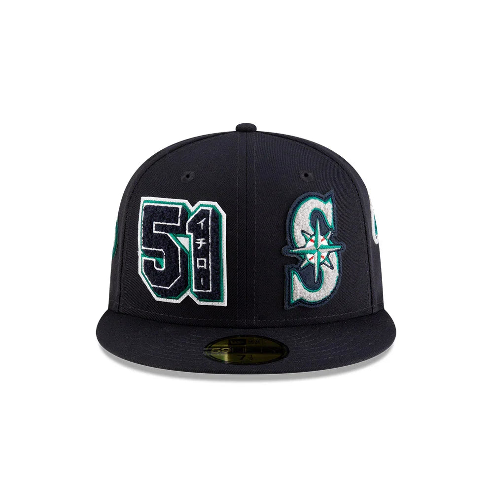 Ichiro Suzuki Hall Of Fame 2025 Seattle Mariners MLB New Era Men Navy 59Fifty Fitted Hat product image 7, provided for