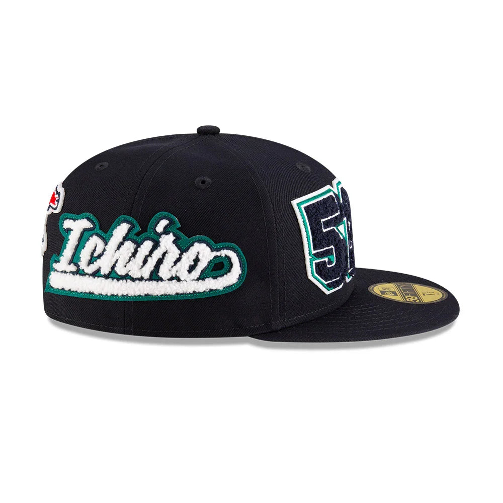 Ichiro Suzuki Hall Of Fame 2025 Seattle Mariners MLB New Era Men Navy 59Fifty Fitted Hat product image 5, provided for