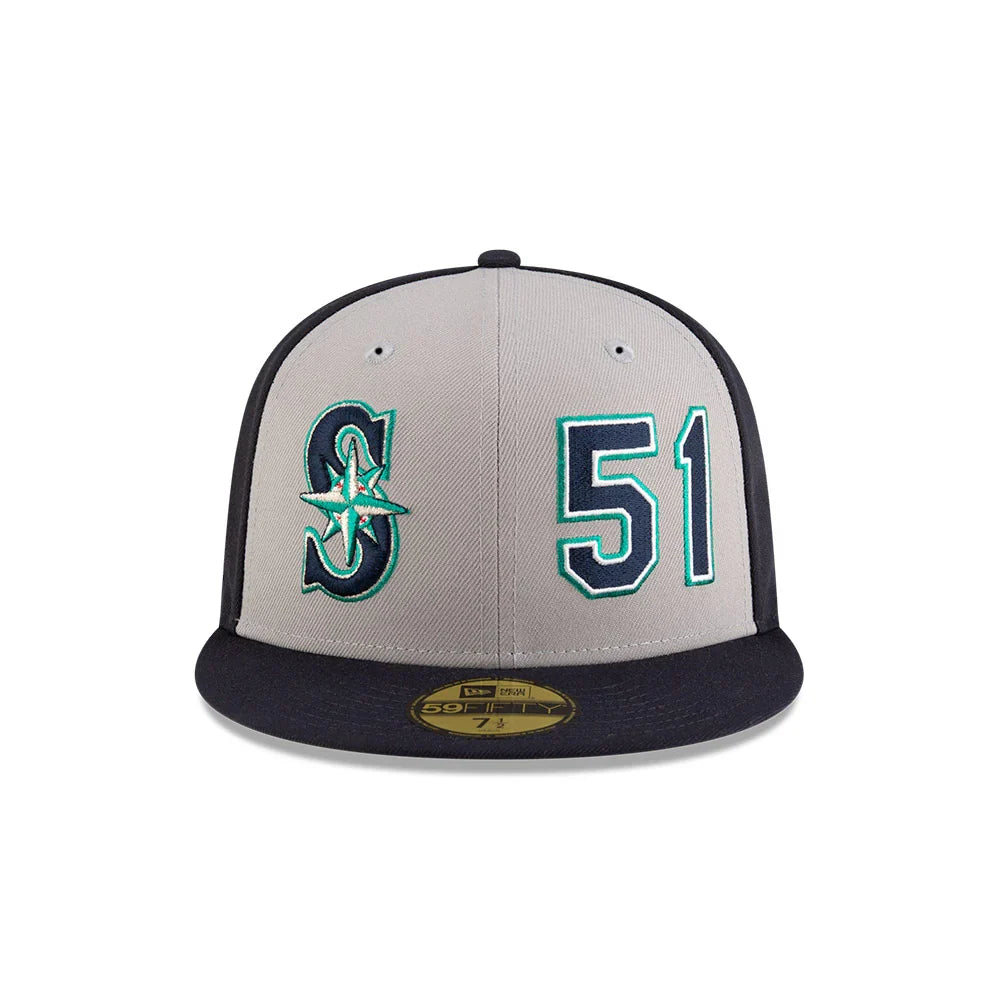 Ichiro Suzuki Hall Of Fame 2025 Seattle Mariners MLB New Era Men Navy/Grey 59Fifty Fitted Hat product image 3, provided for