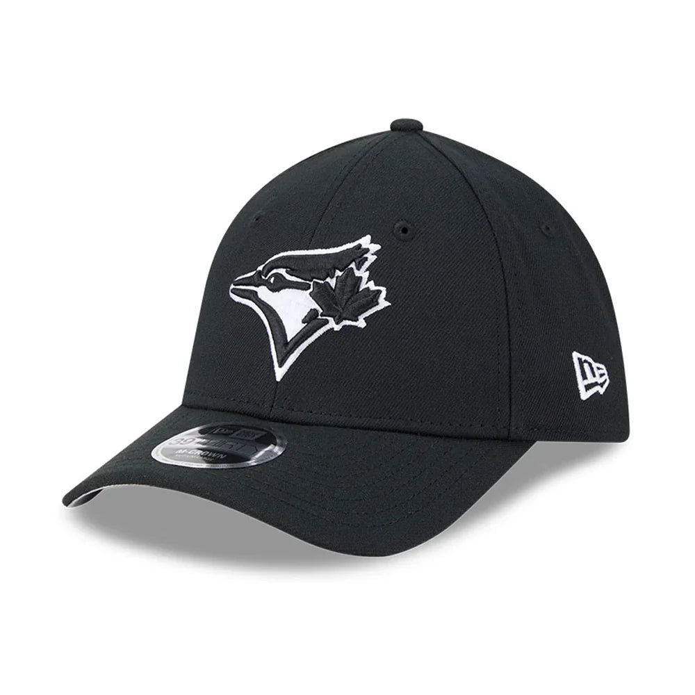 Toronto Blue Jays MLB New Era Men Black White 39Thirty M-Crown Stretch Fit Hat product image 1, provided for visual